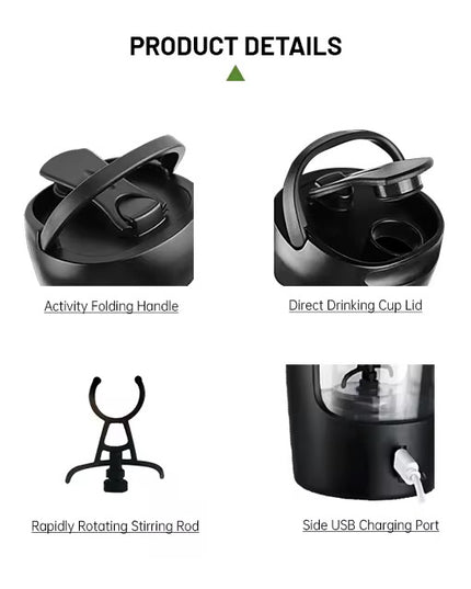 Electric Protein Shaker Bottle – Rechargeable & Portable Mixer