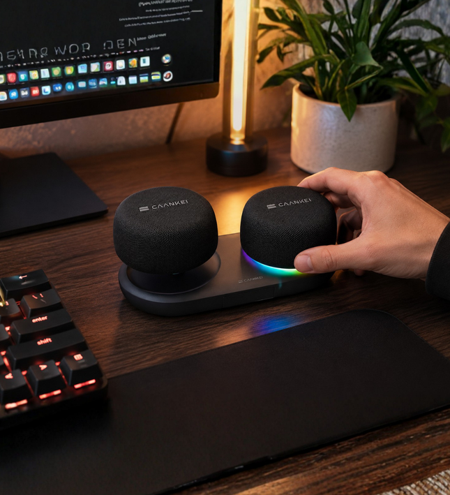 Magnetic RGB Bluetooth Speakers for Modern Desk Setups