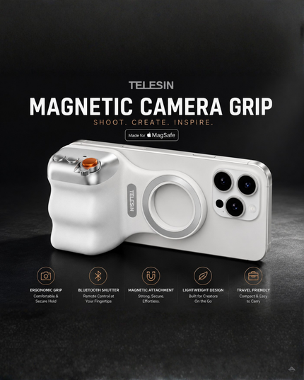 Empuñadura magnética Bluetooth para cámara: agarre universal para fotos de smartphones