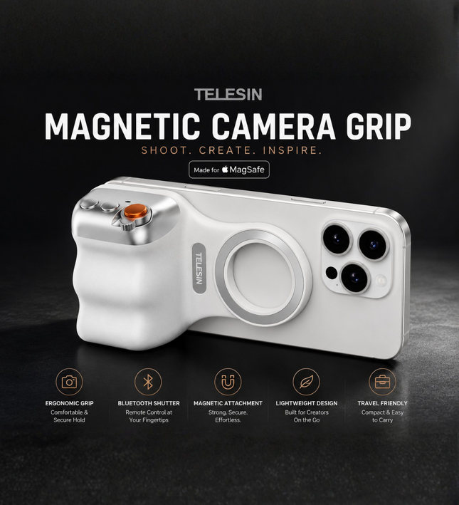 Empuñadura magnética Bluetooth para cámara: agarre universal para fotos de smartphones