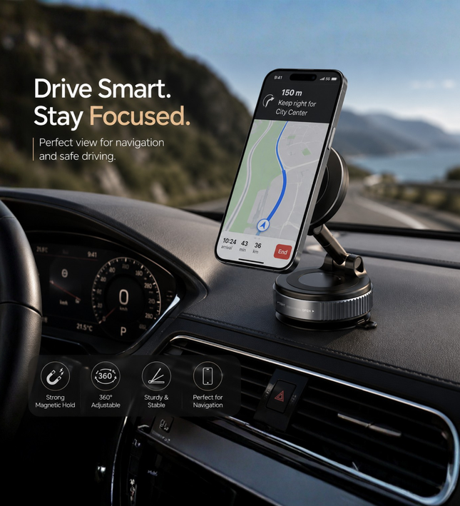 Foldable Magnetic Phone Holder for iPhone & Android