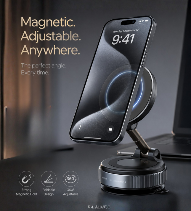 Foldable Magnetic Phone Holder for iPhone & Android