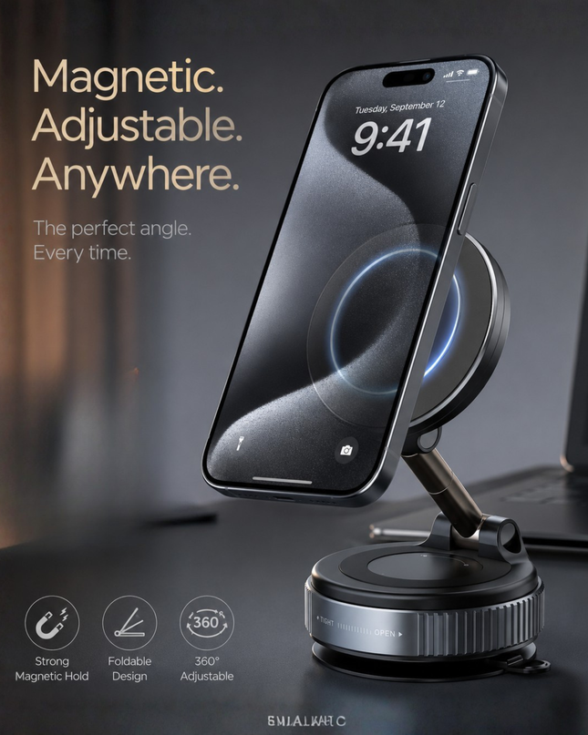 Foldable Magnetic Phone Holder for iPhone & Android