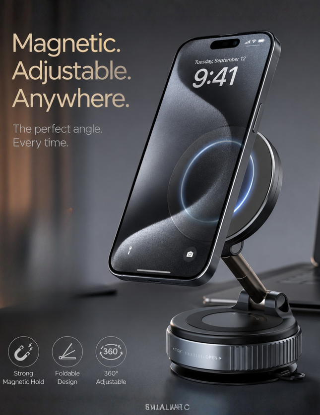 Foldable Magnetic Phone Holder for iPhone & Android
