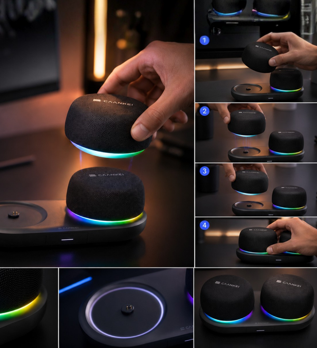 Magnetic RGB Bluetooth Speakers for Modern Desk Setups