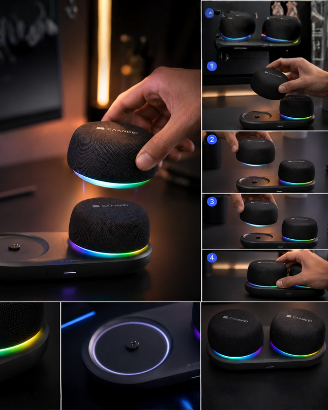 Magnetic RGB Bluetooth Speakers for Modern Desk Setups