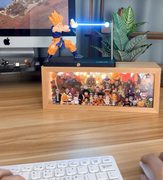 Kamehameha Goku LED Lamp – Light-Up Action Figure Decor