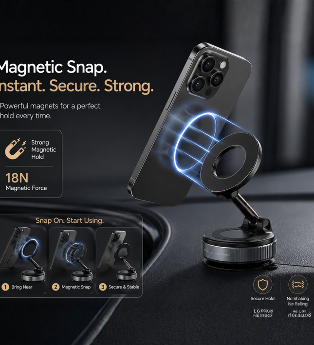 Foldable Magnetic Phone Holder for iPhone & Android