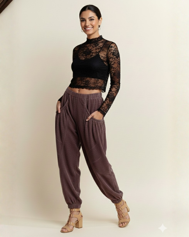 Corduroy Cargo Joggers – Wide Pocket Streetwear Pants