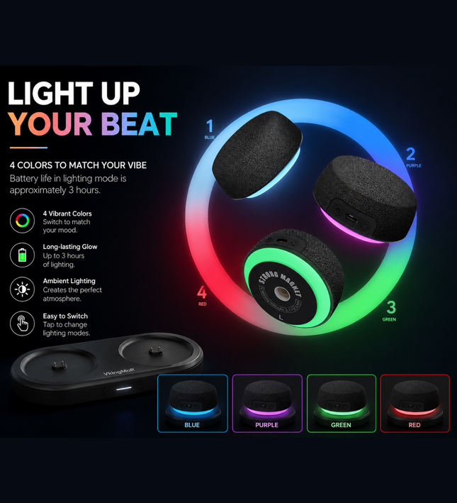 Magnetic RGB Bluetooth Speakers for Modern Desk Setups