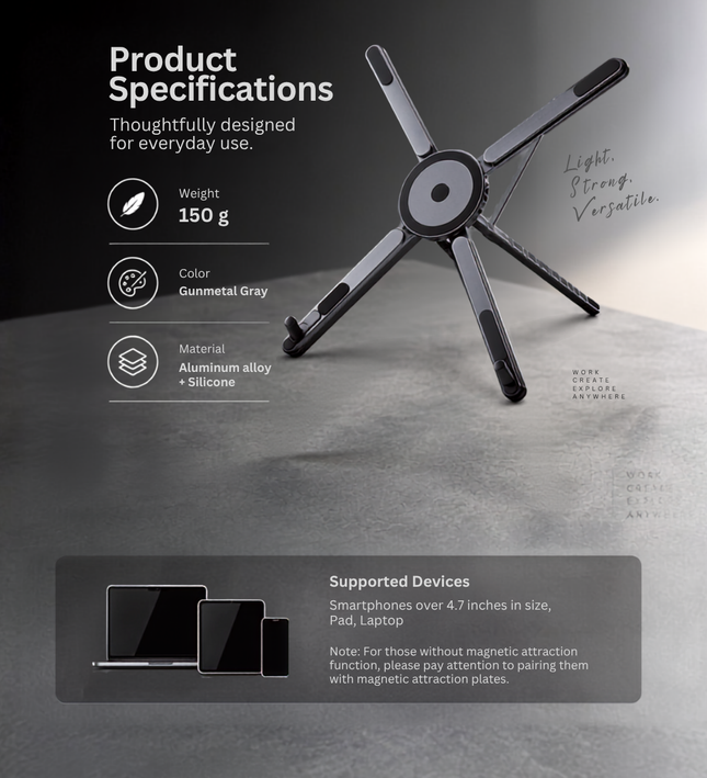 Soporte magnético multiángulo FOLDSET™