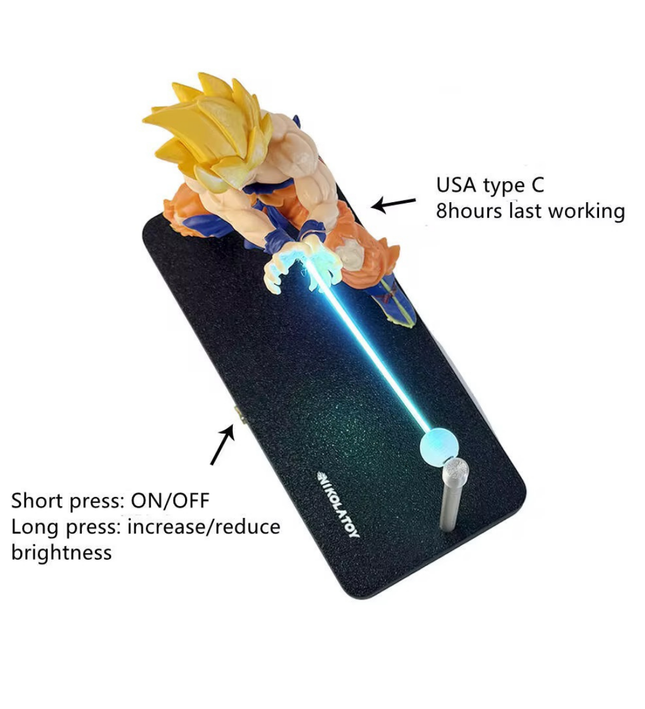 Kamehameha Goku LED Lamp – Light-Up Action Figure Decor
