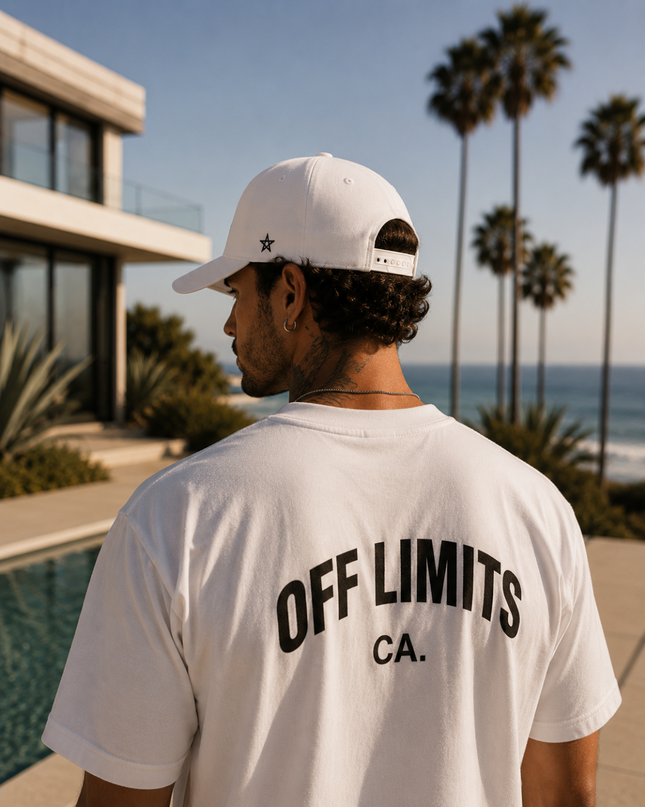 OFF LIMITS — Plain Curve 5 Panel Cap “California Star” White Edition