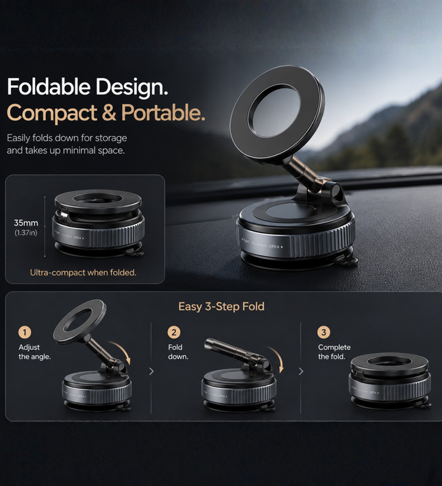 Foldable Magnetic Phone Holder for iPhone & Android