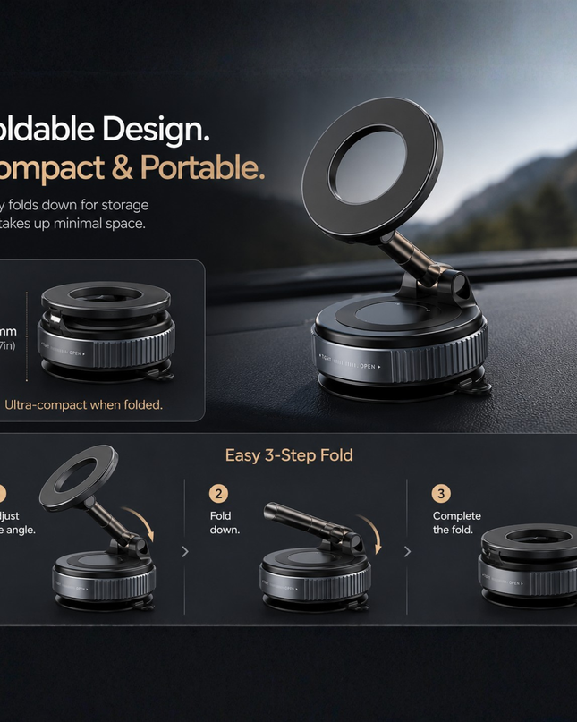 Foldable Magnetic Phone Holder for iPhone & Android